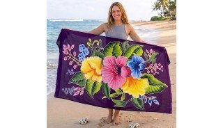 New Deisgn Rayon Sarong Hand Painted Flower Design Handmade In Bali